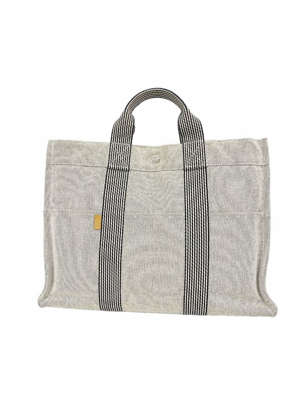 Hermes Tote Bag New Fourre Tout MM Canvas Gray Silver